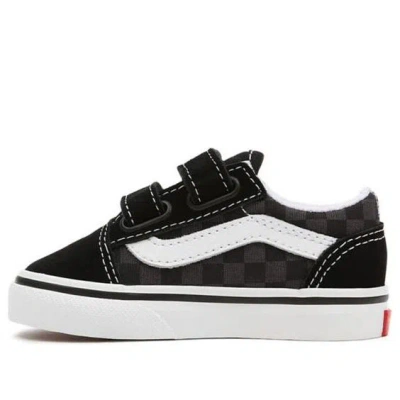 Vans Toddler Flame Logo Repeat Old Skool Velcro Low-top Sneakers K Black/yellow/red In Multi