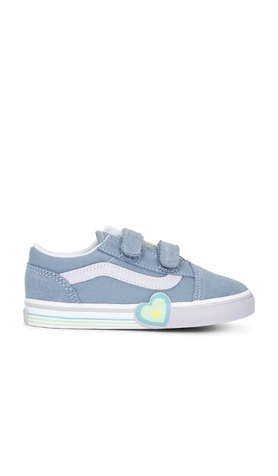Vans Toddlers Old Skool V Heart In Blue