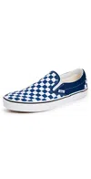 Vans U Classic Slip-on Sneakers Checkerboard True Blue In Blue