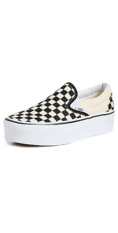 VANS UA CLASSIC SLIP-ON STACKFORM SNEAKERS CHECKERBOARDBLACK/ WHITE