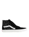 Vans Ua Sk8-hi Man Sneakers Black Size 8 Soft Leather, Textile Fibers In Black