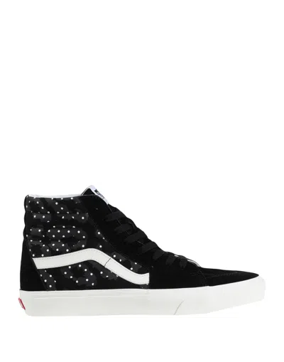 Vans Ua Sk8-hi Man Sneakers Black Size 8 Soft Leather, Textile Fibers