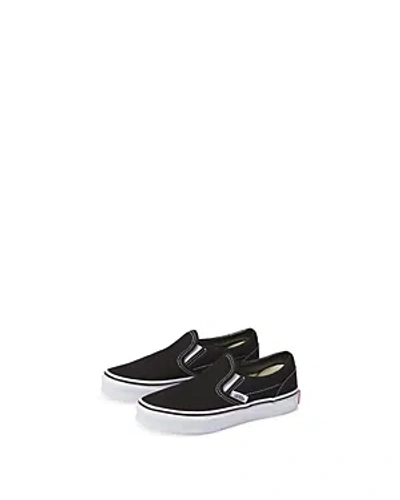 Vans Unisex Classic Slip On Sneakers - Toddler, Little Kid In Black/true White