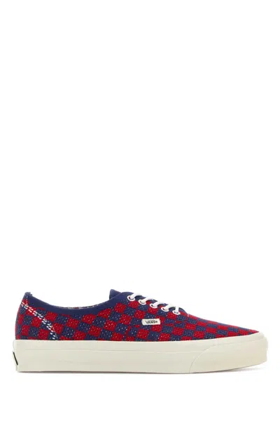 Vans Unisex Embroidered Canvas Lace-up Sneaker With Checked Detail In Red