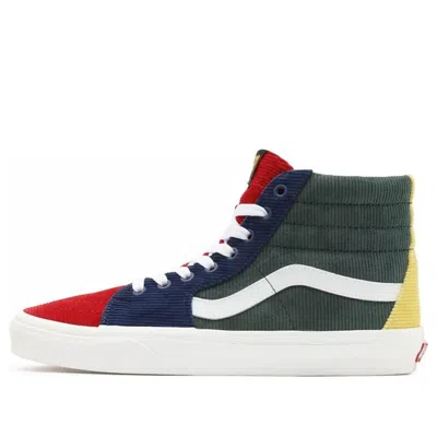 Vans Unisex Mixed Corduroy Sk8-hi High-top Sneakers Green/blue/red In Multi