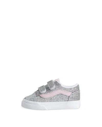 Vans Babies' Unisex Old Skool V Glitter Sneakers - Toddler, Little Kid In Silver