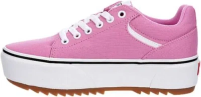 Pre-owned Vans Unisex Seldan Platform Canvas Sneaker - Lace Up Style - Pink