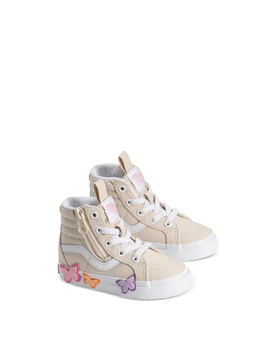 Vans Kids' Unisex Sk8-hi Reissue Side Zip Butterfly Sneakers - Toddler In Neutral