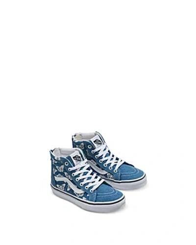 Vans Unisex Sk8-hi Zip High Top Sneakers - Toddler, Little Kid In Denim Navy/true White