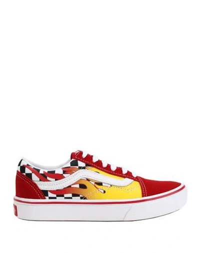 Vans Babies'  Uy Comfycush Old Skool Toddler Sneakers Red Size 1.5c Soft Leather, Textile Fibers
