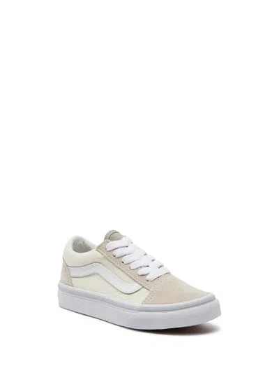 Vans Mini Old Skool Leather Sneakers For Little Ones In Neutral