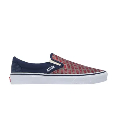 Pre-owned Vans V98cf Slip On 'white Logo Clear' | Blue | Men's Size 8.5