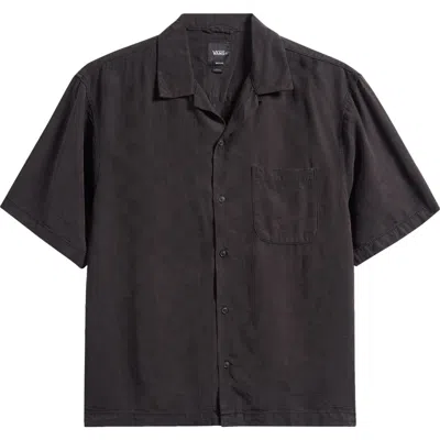 Vans Van Doren Check Button-up Camp Shirt In Black