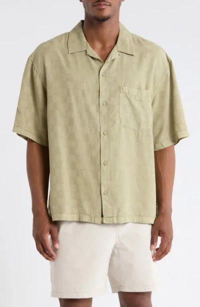 Vans Van Doren Check Button-up Camp Shirt In Green