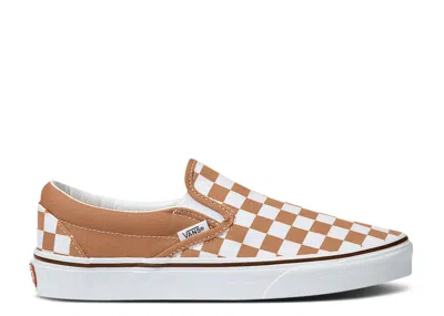 Vans Classic Slip-on 'color Theory Checkerboard - Meerkat' In Brown
