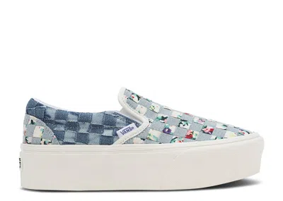 Vans Classic Slip-on Stackform 'woven - Denim Floral' In Blue