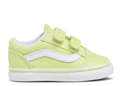 Vans Babies'   Old Skool V Toddler 'glitter - Lime Sherbet' In Green