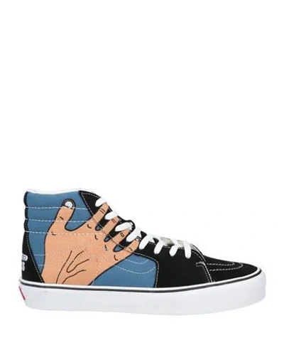 VANS VANS VAULT ECO CUSH X IMRAN POTATO WOMAN SNEAKERS SLATE BLUE SIZE 7 LEATHER, TEXTILE FIBERS