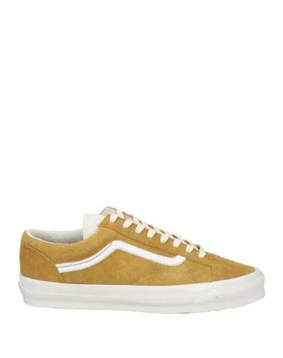 Vans Vault Man Sneakers Mustard Size 8 Leather, Textile Fibers In Yellow
