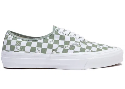 Pre-owned Vans Vault Og Authentic Lx White Green Sneakers In Checkerboard/loden