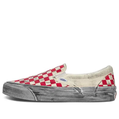 Vans Vault Og Classic Slipon Lx 'stressed Red Checkerboard'