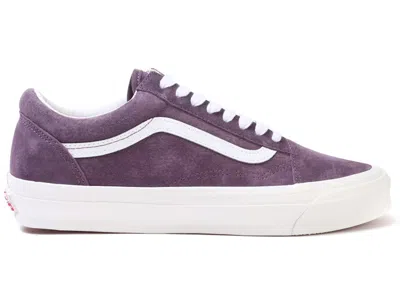 Pre-owned Vans Vault Og Old Skool Lx Pig Suede Sneakers In Wine/white