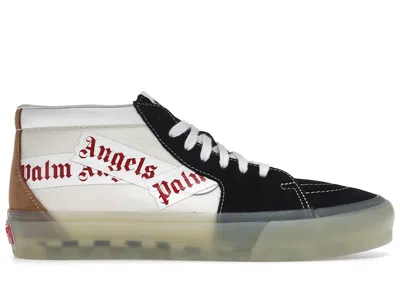Pre-owned Vans Vault Sk8mid Lx Palm Angels Black White Sneakers In Nero/beige