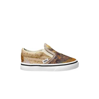 Pre-owned Vans Vincent Van Gogh X Classic Slip-on Toddler 'skull' | Yellow | Infant Size 5