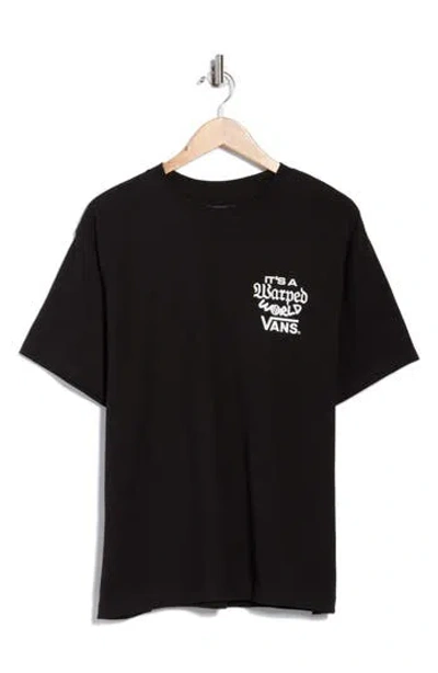 Vans Warped World Graphic T-shirt In Black