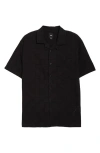 Vans Wayside Eyelet Embrodiered Camp Shirt In Black