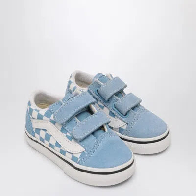 VANS VANS WHITE/BLUE OLD SKOOL SNEAKERS WITH CHECK PATTERN