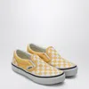 Vans 官方【品牌直供】 Slip-on鹅黄色棋盘格奶油华夫饼男鞋女鞋帆布鞋