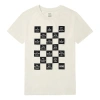 Vans (wmns)  Grid Printing Slim Fit Round Neck Short Sleeve Creamy White In Neutral