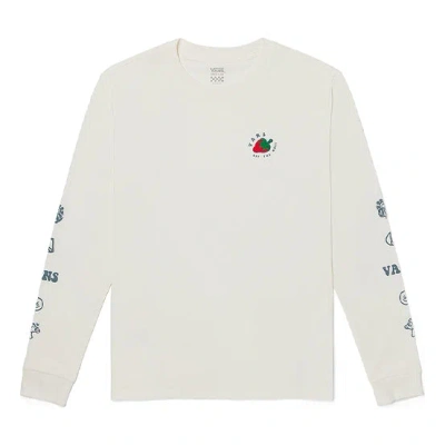 Vans (wmns)  Strawberry Printing Round Neck Pullover Long Sleeves Creamy White