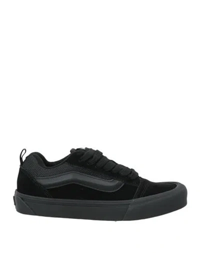Vans Woman Sneakers Black Size 6.5 Leather, Textile Fibers