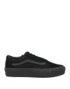 Vans Woman Sneakers Black Size 7 Leather In Black