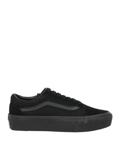 VANS VANS WOMAN SNEAKERS BLACK SIZE 6 LEATHER, TEXTILE FIBERS