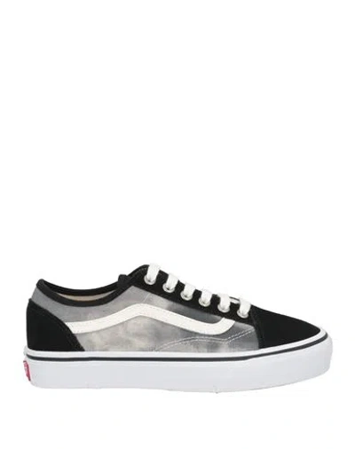 Vans Woman Sneakers Black Size 7 Leather, Textile Fibers