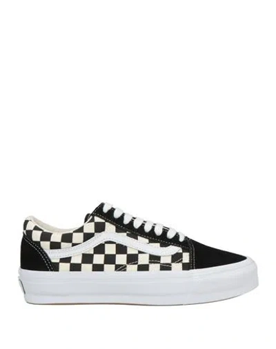 Vans Woman Sneakers Black Size 7 Leather, Textile Fibers