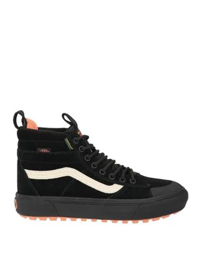 Vans Woman Sneakers Black Size 7 Leather, Textile Fibers