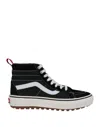 Vans Woman Sneakers Black Size 8 Soft Leather, Textile Fibers In Black