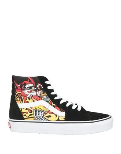 Vans Woman Sneakers Black Size 7.5 Leather, Textile Fibers
