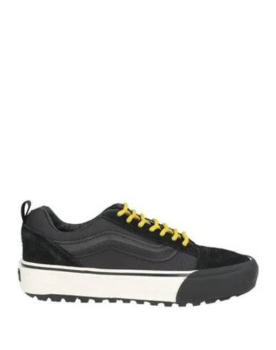 Vans Woman Sneakers Black Size 8.5 Leather, Textile Fibers