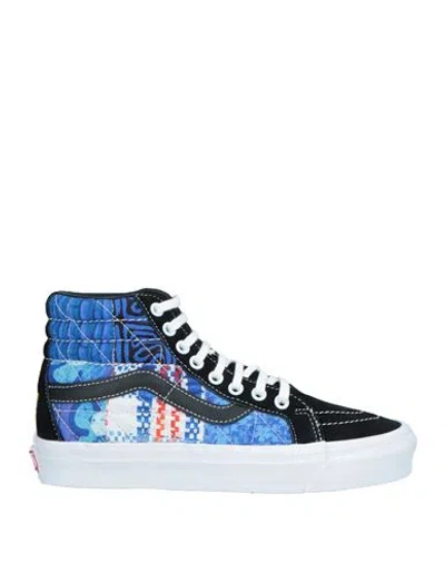 Vans Woman Sneakers Blue Size 7.5 Leather, Textile Fibers