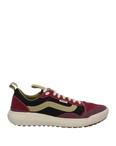 Vans Woman Sneakers Burgundy Size 6.5 Leather, Textile Fibers In Red