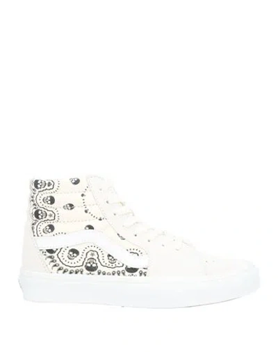 Vans Woman Sneakers Cream Size 6.5 Textile Fibers, Soft Leather In White