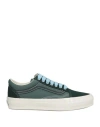 Vans Woman Sneakers Dark Green Size 6.5 Leather, Textile Fibers In Green