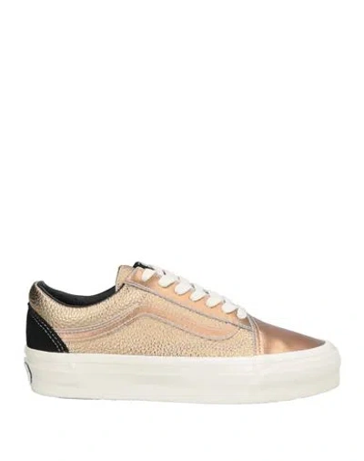 Vans Woman Sneakers Gold Size 8 Leather