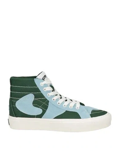 Vans Woman Sneakers Green Size 6 Leather, Textile Fibers
