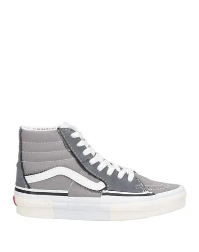 Vans Woman Sneakers Grey Size 7 Leather, Textile Fibers